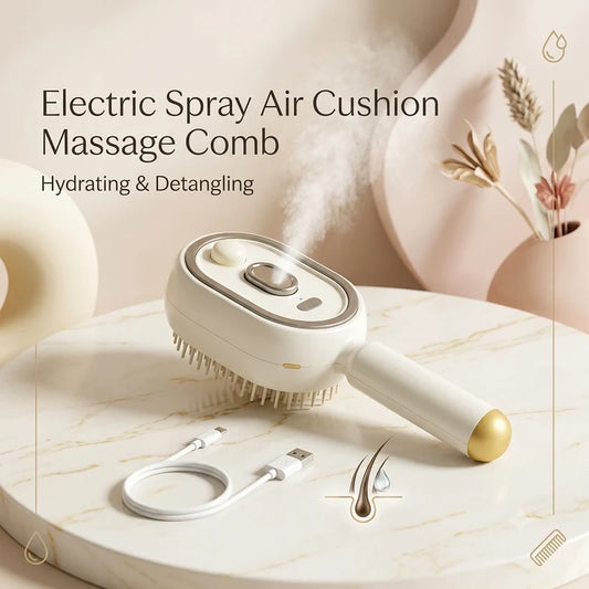 3-in-1 Electric Hair Straightener & Massage Brush