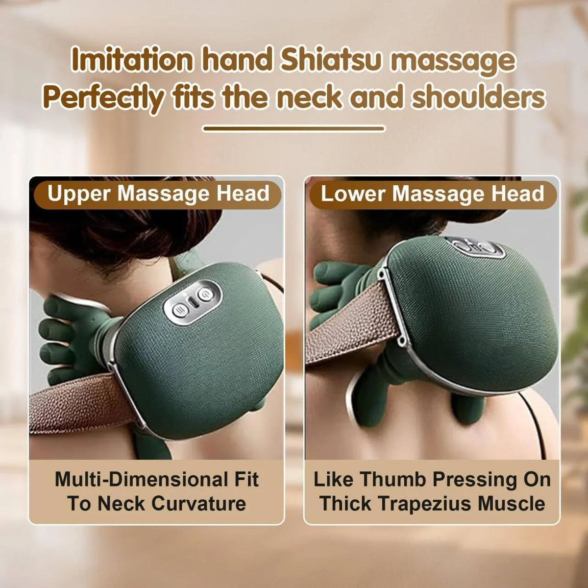 Portable Electric Neck Massager with Heat | Rechargeable Deep Tissue Neck & Shoulder Massager