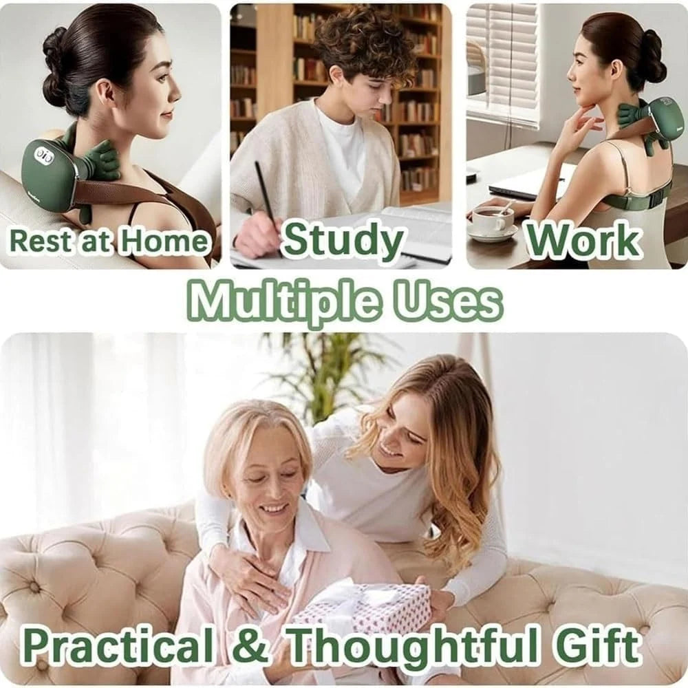 Portable Electric Neck Massager with Heat | Rechargeable Deep Tissue Neck & Shoulder Massager