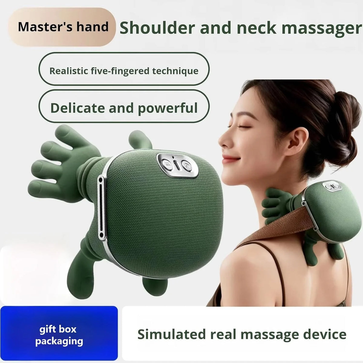 Portable Electric Neck Massager with Heat | Rechargeable Deep Tissue Neck & Shoulder Massager